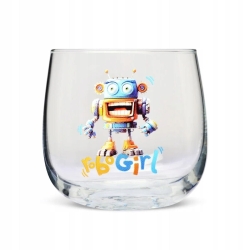 Szklanki zdobione dla dzieci do wody, soku KROSNO ROBOFAMILY 3szt.