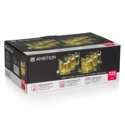 Szklanki niskie do whisky, soku, wody AMBITION Jack 325ml 6szt
