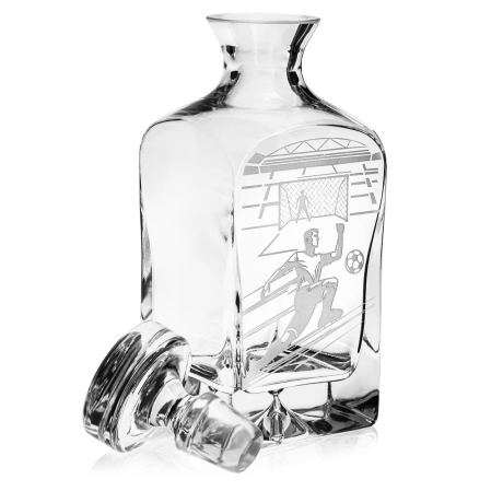 Przejdź do produktu Karafka kwadratowa do whisky "PIŁKA" 750ml