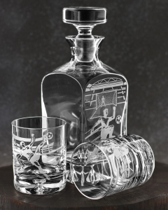 Komplet do whisky 6+1 "PIŁKA" w skrzynce Karafka 750ml + Szklanki 250ml