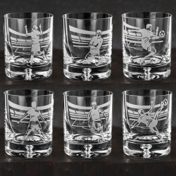 Komplet do whisky 6+1 "PIŁKA" w skrzynce Karafka 750ml + Szklanki 250ml