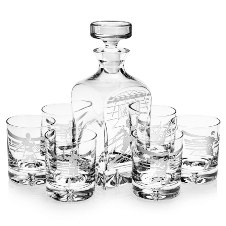 Przejdź do produktu Komplet do whisky 6+1 "PIŁKA" Karafka 750ml + Szklanki 250ml