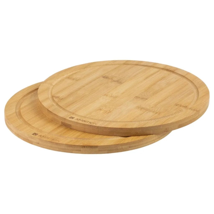Zestaw 2 okrągłych desek bambusowych do krojenia Ambition Pezzi 28cm