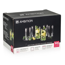 Szklanki wysokie long drink AMBITION Diamond 325ml 6szt