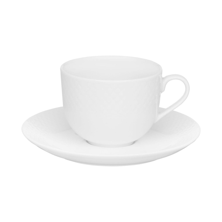 Komplet filiżanek do kawy AMBITION Sonia BIAŁY 220ml + 6 spodków 12el