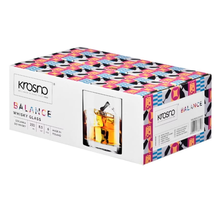 Szklanki do whisky soku napojów KROSNO Balance 220/250 ml