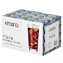 Wysokie szklanki do napojów wody KROSNO Pure 350/380ml