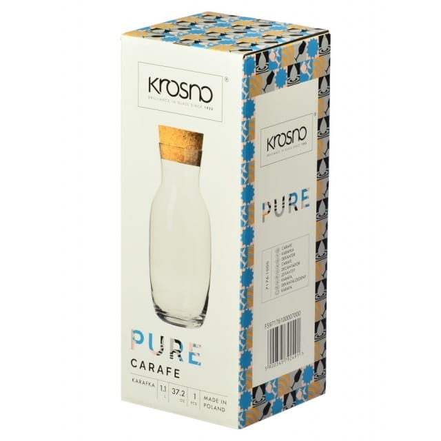 Karafka do wina wody soku z korkiem KROSNO Pure 1/1,1L