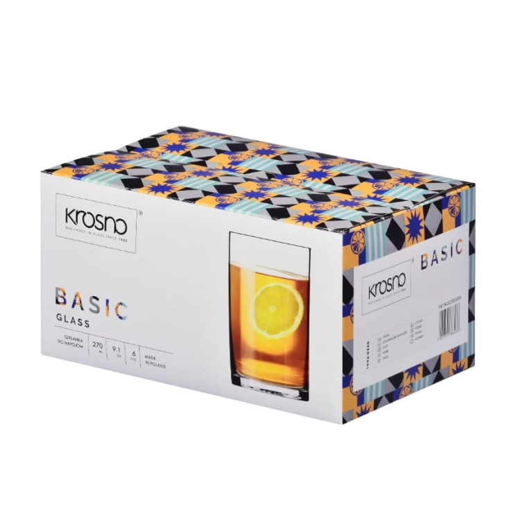 Proste szklanki do herbaty KROSNO Basic 250/270ml