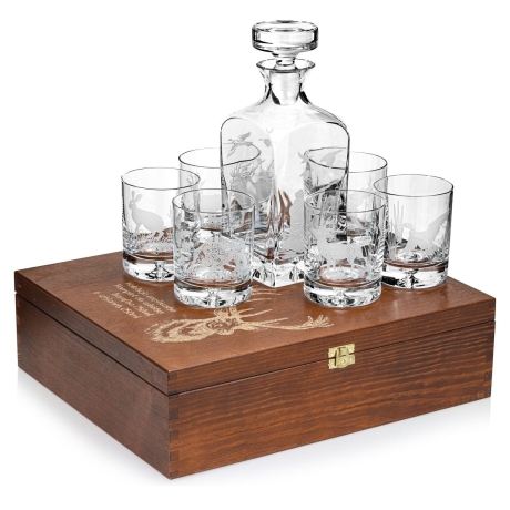 Przejdź do produktu Komplet do whisky 6+1 "Myśliwski" karafka + szklanki w skrzynce (2)