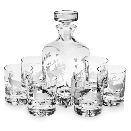 Przejdź do produktu Komplet do whisky 6+1 "Myśliwski" karafka + szklanki (2)