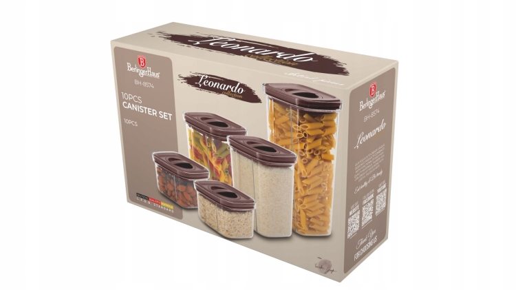 BerlingerHaus pojemniki kuchenne na żywność zestaw Leonardo BH-8574