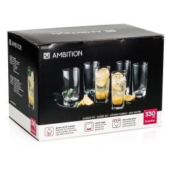 Wysokie szklanki do soku drinków AMBITION Paradise 330 ml 6 sztuk