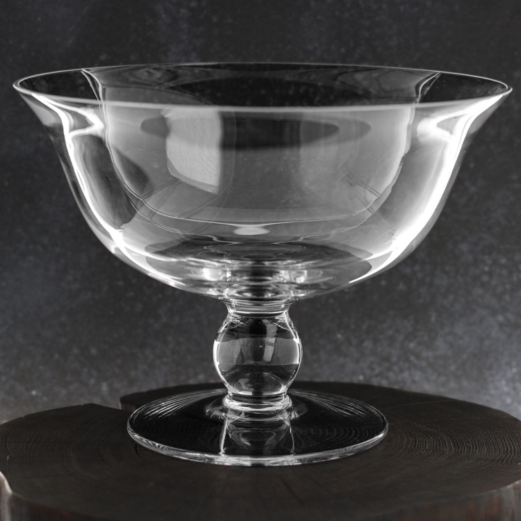 Duża szklana patera na nodze na owoce, ciastka, przekąski KROSNO Handmade 28cm