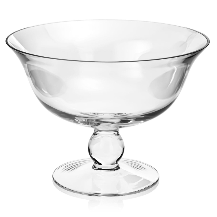 Duża szklana patera na nodze na owoce, ciastka, przekąski KROSNO Handmade 28cm