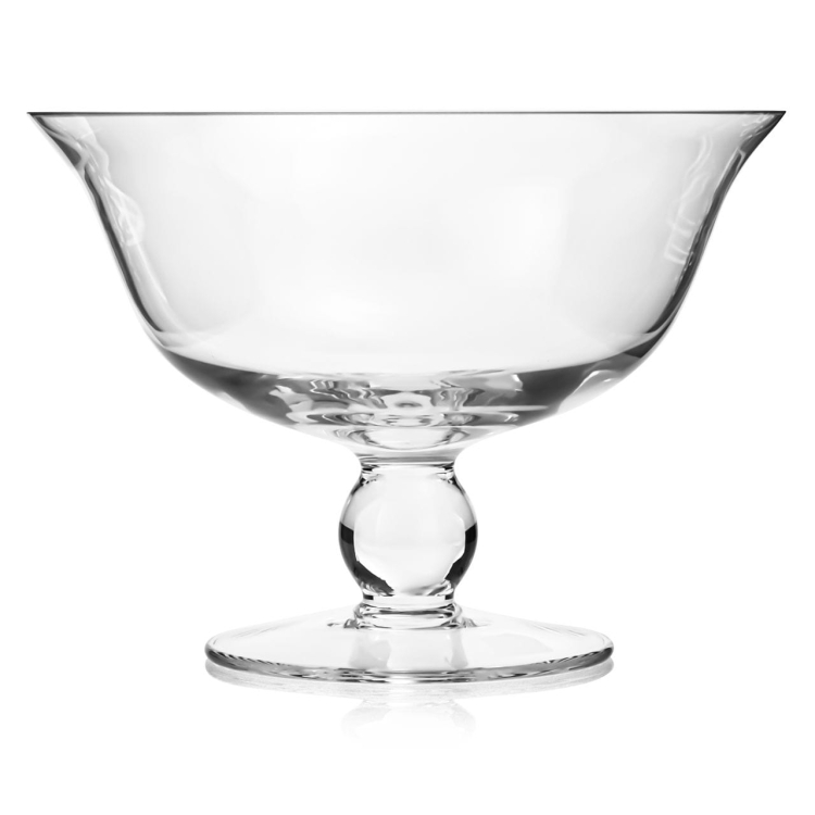 Duża szklana patera na nodze na owoce, ciastka, przekąski KROSNO Handmade 28cm