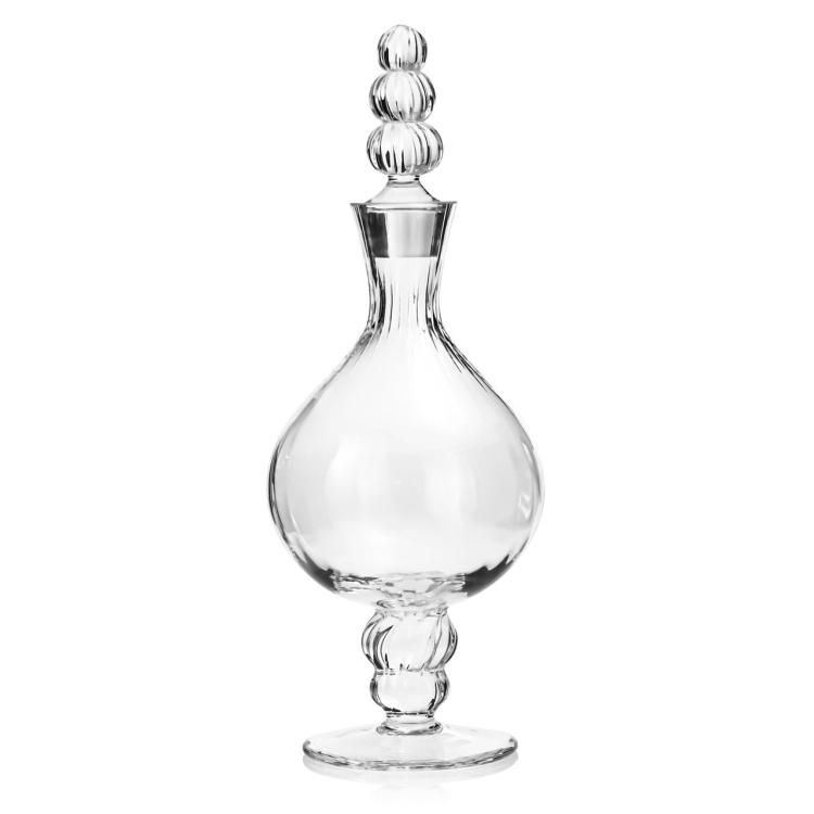 Piękna szklana karafka na nodze do wina KROSNO Handmade OPTYK 1L