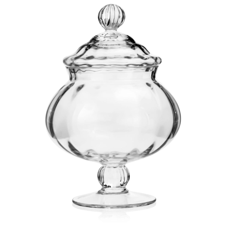 Przejdź do produktu Duża szklana bombonierka na nodze KROSNO Handmade OPTYK