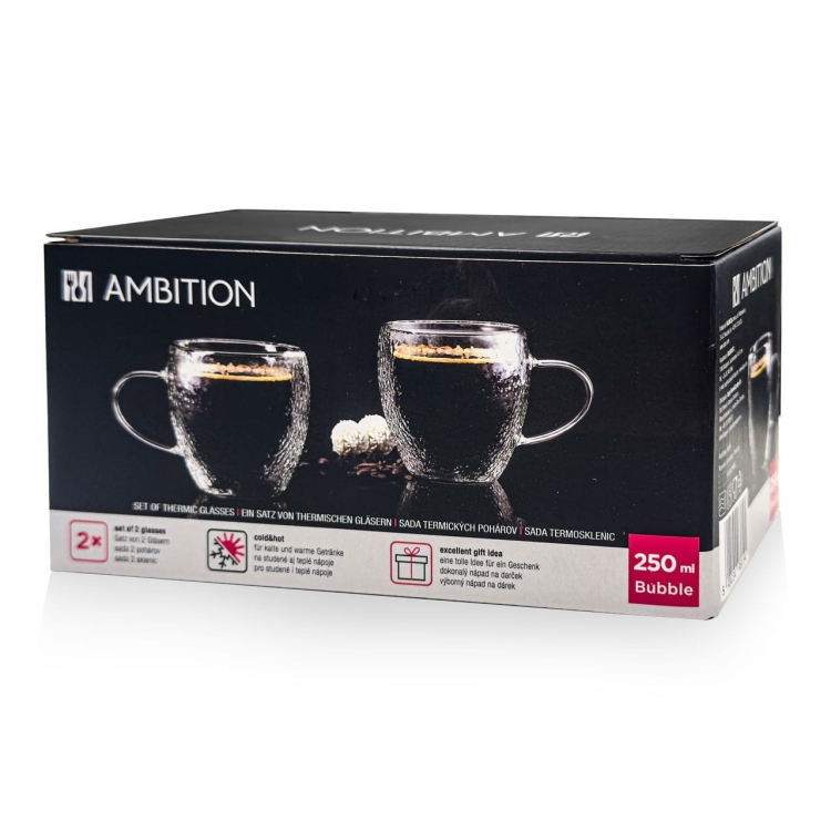 Ambition Bubble szklanki / kubki termiczne do herbaty 250ml 2szt