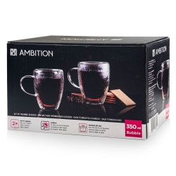 Ambition Bubble szklanki / kubki termiczne do herbaty 350ml 2szt