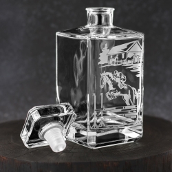 Karafka kwadratowa (burbon) do whisky "KONIE" 700ml