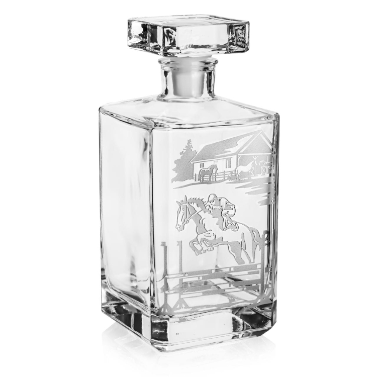 Karafka kwadratowa (burbon) do whisky "KONIE" 700ml
