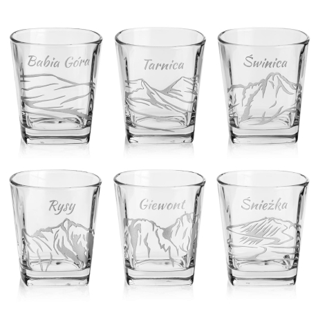 Przejdź do produktu Szklanki do whisky kwadratowe "Polskie Góry" 300ml 6szt. w pudełku Szklanka.pl