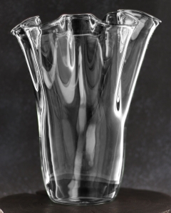 Wazon szklany na kwiaty "Wstążka/Chusta" 35cm Bezbarwny