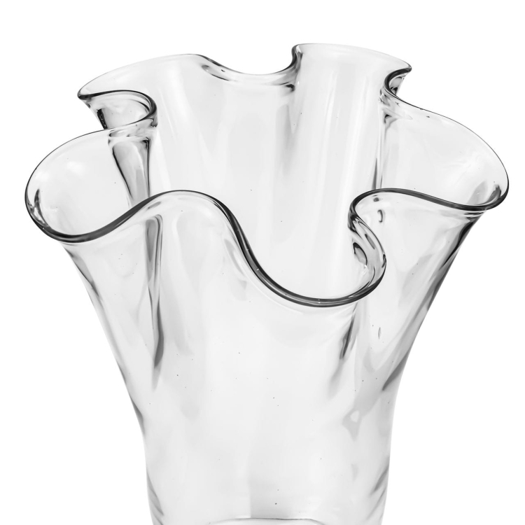 Wazon szklany na kwiaty "Wstążka/Chusta" 35cm Bezbarwny