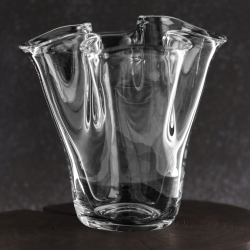 Wazon szklany na kwiaty "Wstążka/Chusta" 20cm Bezbarwny