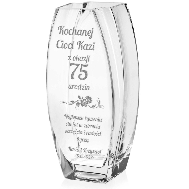 Wazon dekoracyjny na kwiaty 32cm z grawerem, na ślub, podziękowania, rocznicę