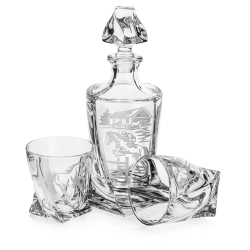 Komplet do whisky 6+1 Quadro "KONIE" karafka 770ml + szklanki 340ml