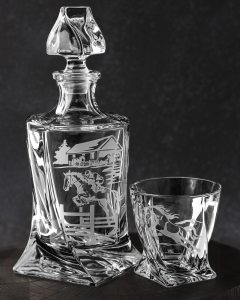 Komplet do whisky 6+1 Quadro "KONIE" karafka 770ml + szklanki 340ml