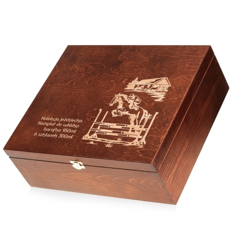 Przejdź do produktu Zestaw do whisky 6+1 Quadro "KONIE" karafka 770ml + szklanki 340ml w skrzynce