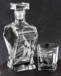 Komplet do whisky 6+1 "PIŁKA" w skrzynce Karafka 750ml + Szklanki 300ml