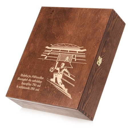 Przejdź do produktu Komplet do whisky 6+1 "PIŁKA" w skrzynce Karafka 750ml + Szklanki 300ml