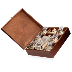 Komplet do whisky 6+1 "PIŁKA" w skrzynce Karafka 750ml + Szklanki 300ml