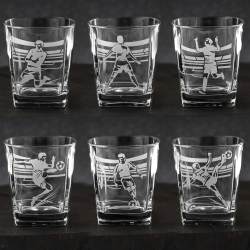 Komplet do whisky 6+1 "PIŁKA" w skrzynce Karafka 750ml + Szklanki 300ml