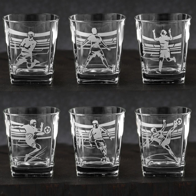 Komplet do whisky 6+1 "PIŁKA" w skrzynce Karafka 750ml + Szklanki 300ml