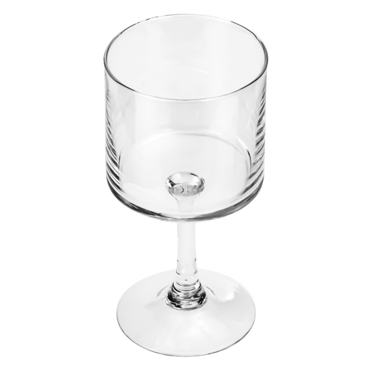 Szklany świecznik na nóżce Handmade 18cm