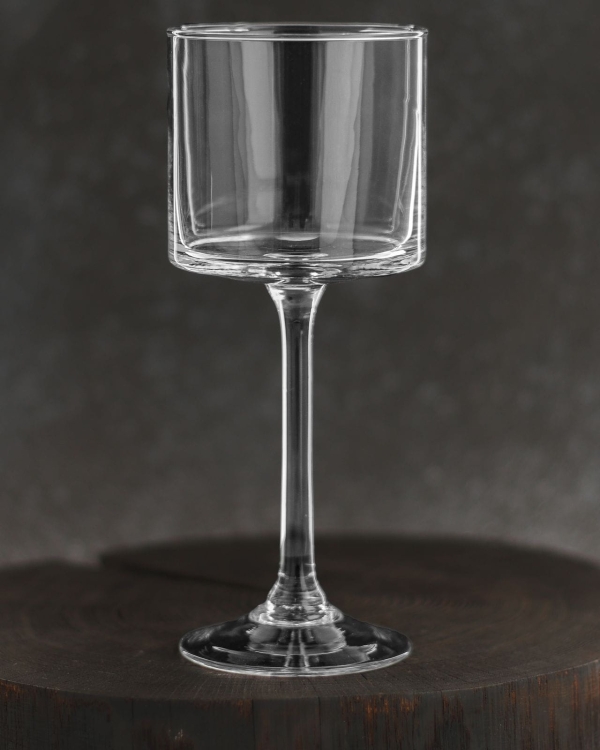 Szklany świecznik na nóżce Handmade 22cm