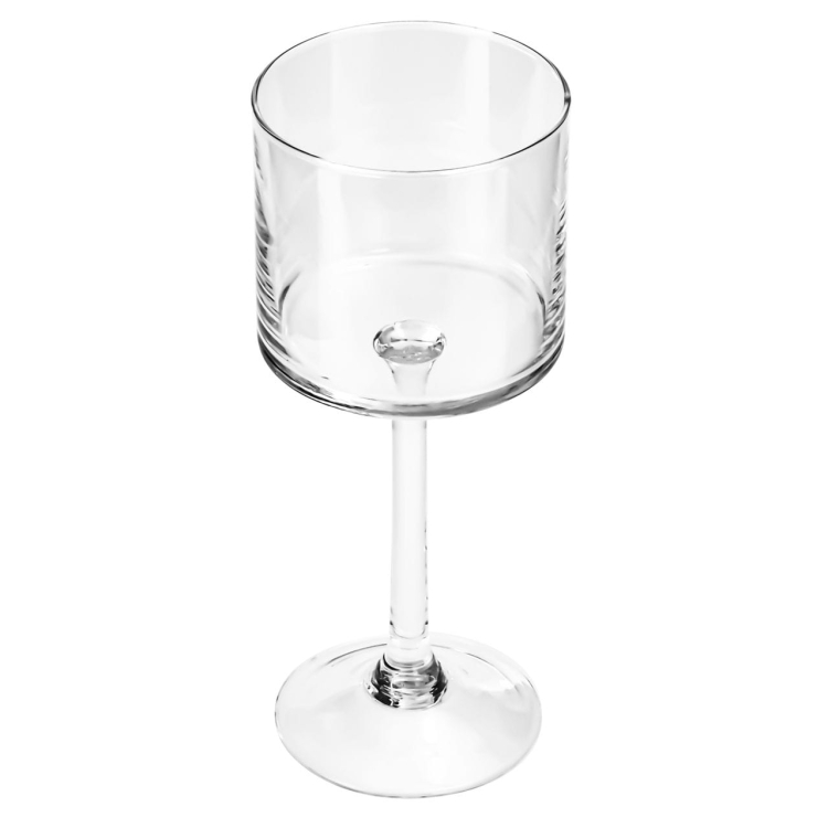 Szklany świecznik na nóżce Handmade 22cm