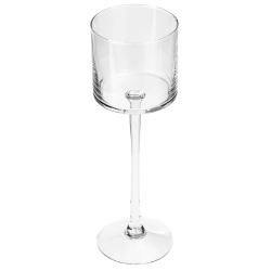 Szklany świecznik na nóżce Handmade 28cm