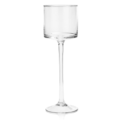 Szklany świecznik na nóżce Handmade 28cm