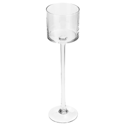 Szklany świecznik na nóżce Handmade 35cm