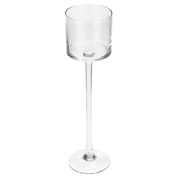 Szklany świecznik na nóżce Handmade 35cm