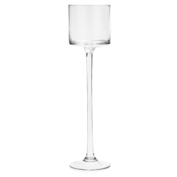 Szklany świecznik na nóżce Handmade 35cm