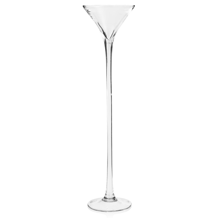Szklany wazon na nóżce Handmade MARTINI 60cm na dekoracje i ozdoby "Martinówka"