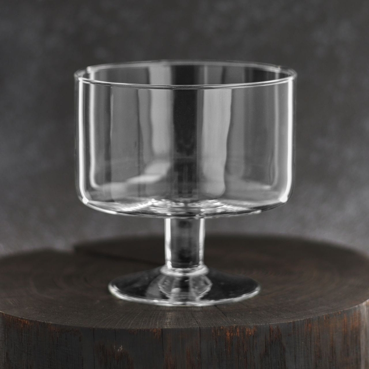 Mała szklana patera na nodze na owoce, ciastka, przekąski Handmade 14cm