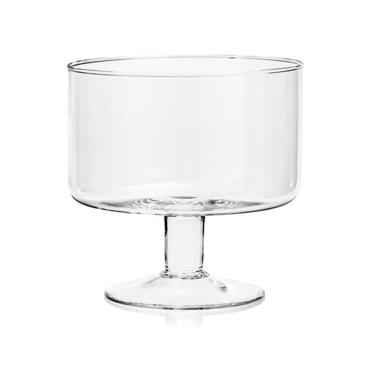 Mała szklana patera na nodze na owoce, ciastka, przekąski Handmade 14cm